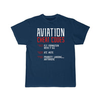 Thumbnail for Aviation Cheat Codes Funny Airplane Humor Pilot T-SHIRT THE AV8R