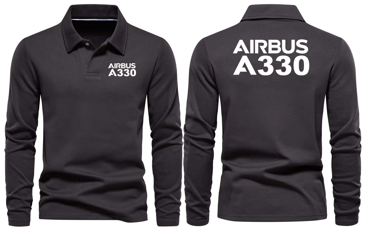 AIRBUS 330 LONG SLEEVE  POLO