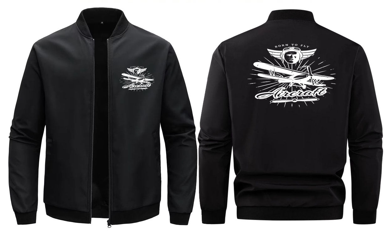 PILOT Baseball Collar Short Loose Solid Color Jacket 000000