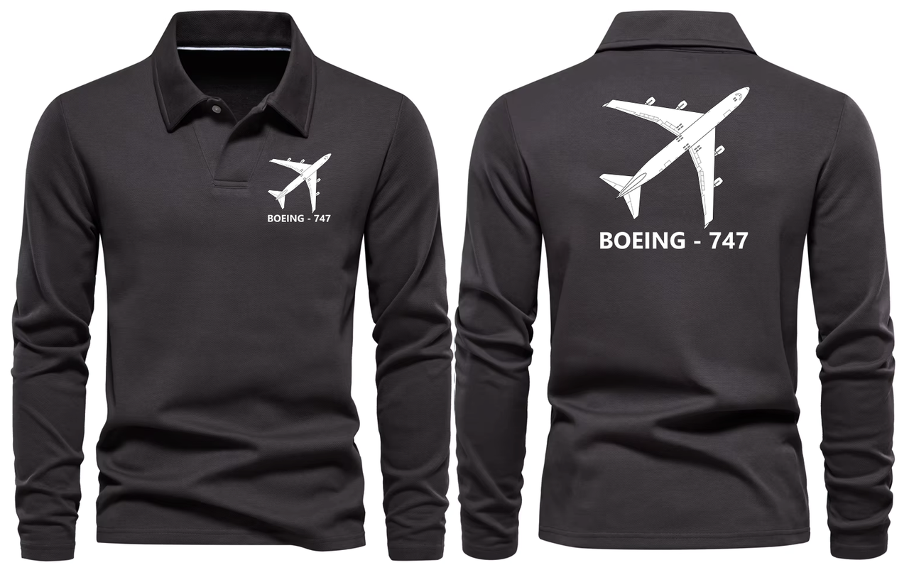 BOEING 747 LONG SLEEVE  POLO