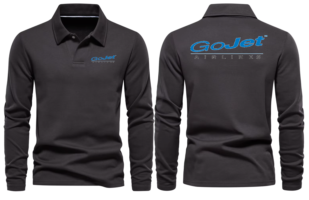 GO JET AIRLINES LONG SLEEVE  POLO