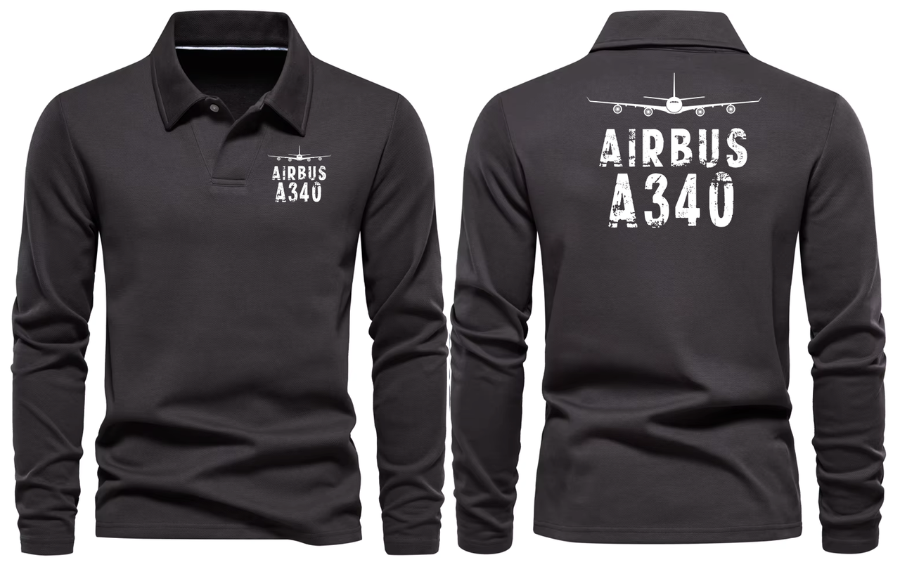 AIRBUS A340 LONG SLEEVE  POLO