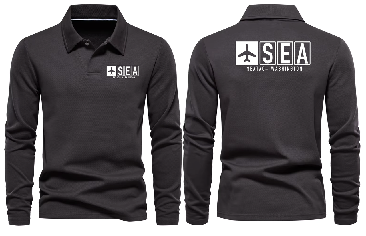 SEA AIRPORT LONG SLEEVE POLO