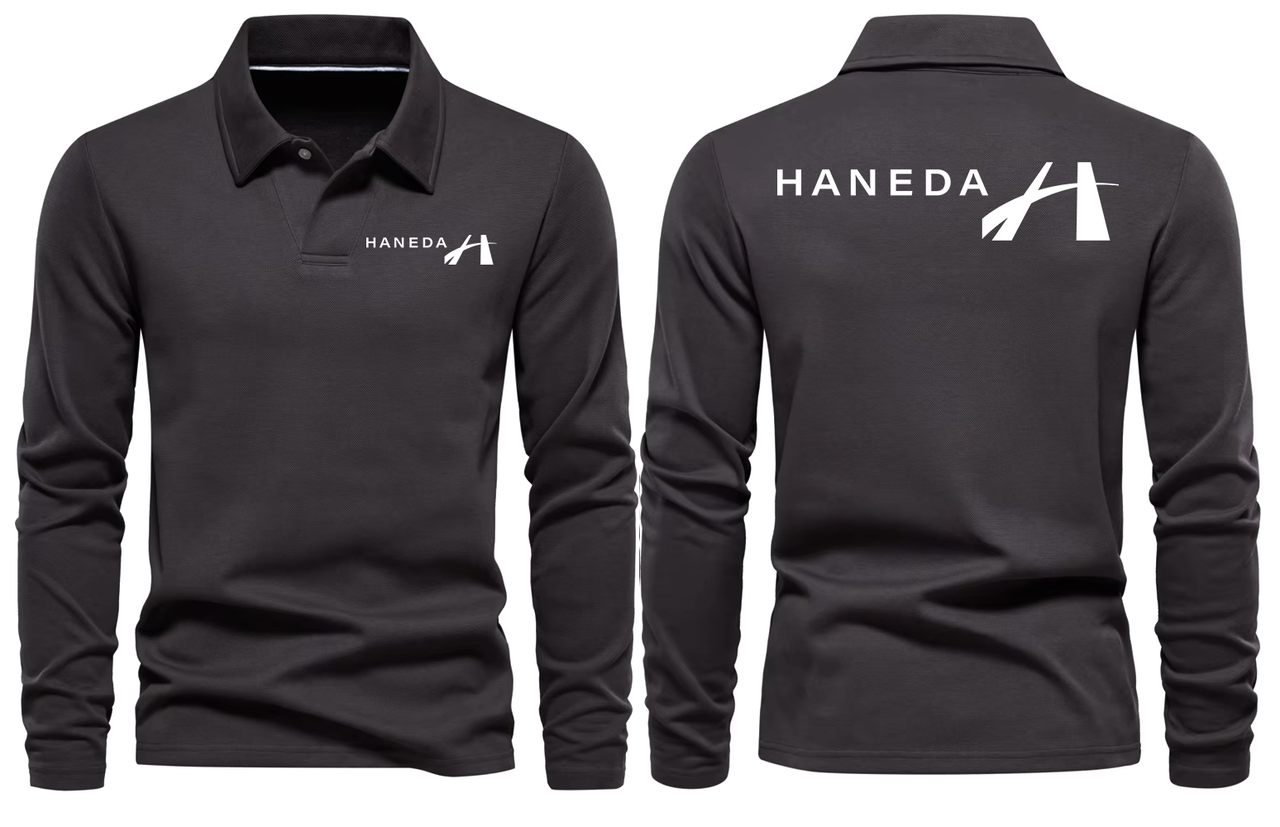 HANEDA AIRPORT LONG SLEEVE  POLO