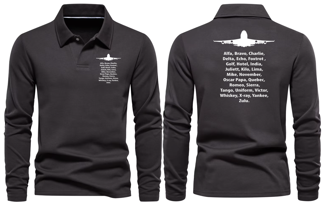 BOEING 747 LONG SLEEVE  POLO