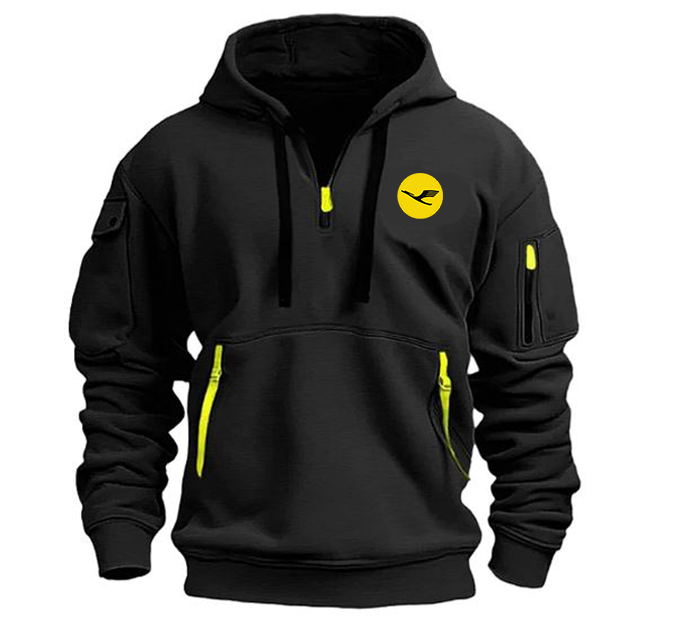 LUFTHANSA LOGO AIRLINE HOODED JACKET PULLOVER