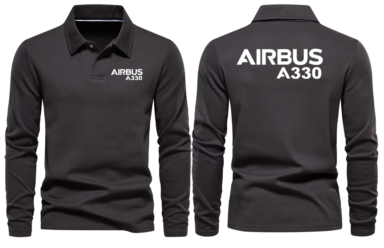 AIRBUS 330 LONG SLEEVE  POLO