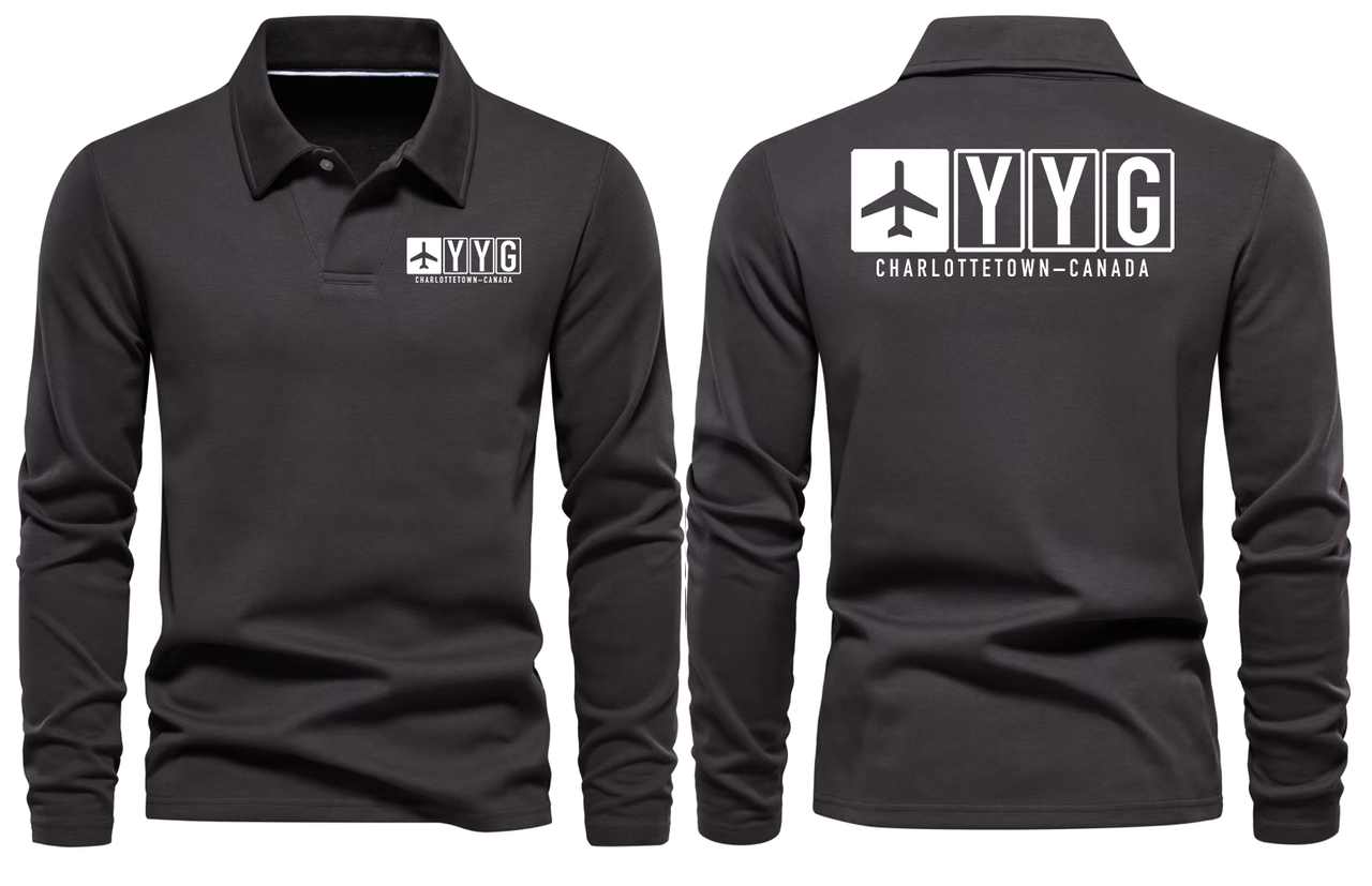 YYG AIRPORT LONG SLEEVE POLO