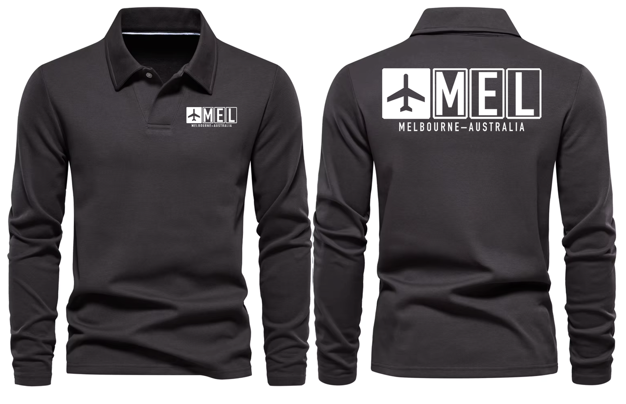 MEL AIRPORT LONG SLEEVE POLO