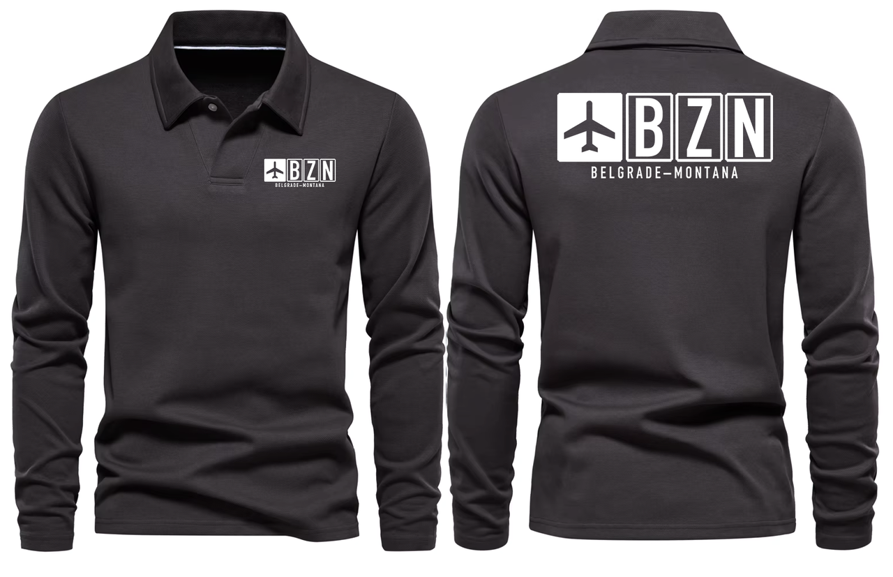 BZN AIRPORT LONG SLEEVE POLO