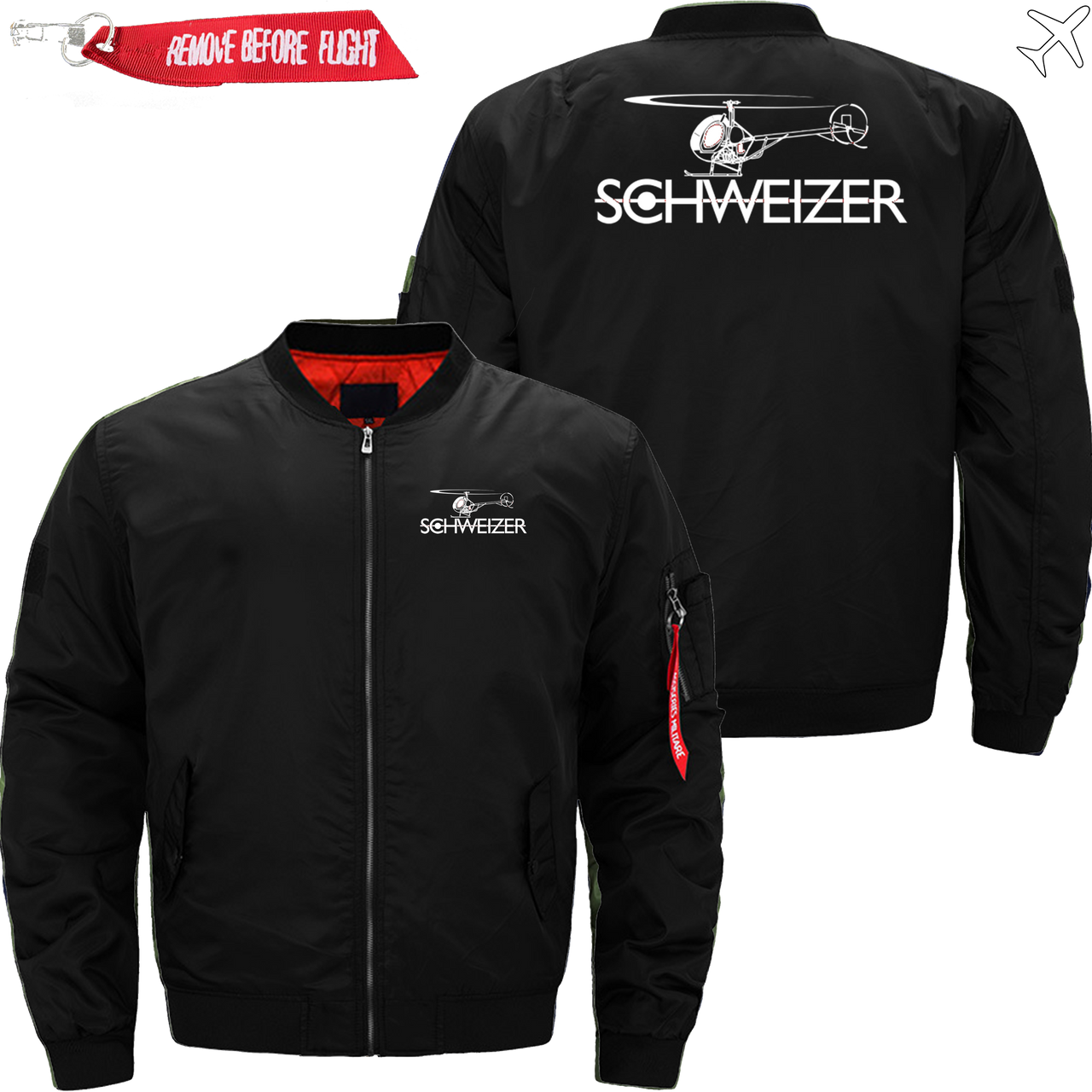 SCHWEIZER HELICOPTER LOGO AVIATOR JACKET