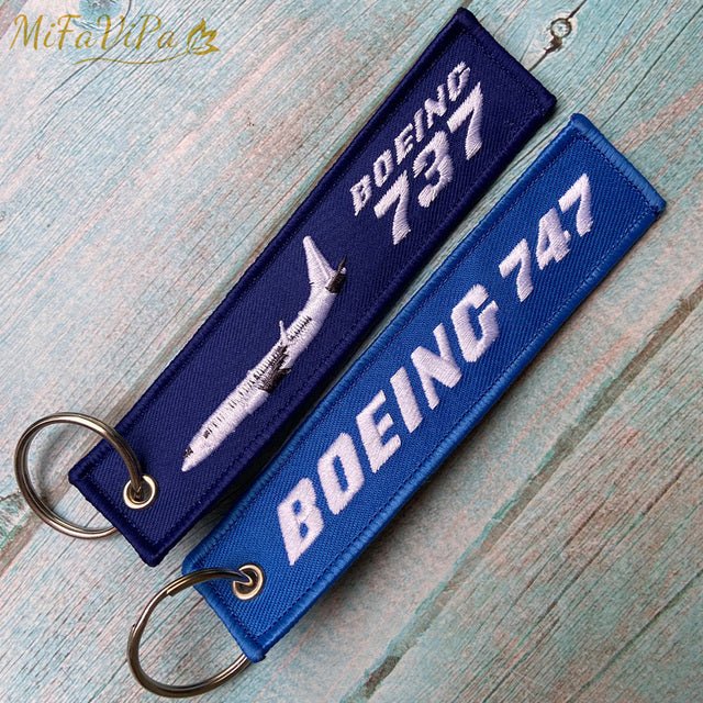 2 PC BOEING 747 FASHION TRINKET KEYCHAIN PHONE STRAP AVIATION RED KEY CHAINS - PILOTSX