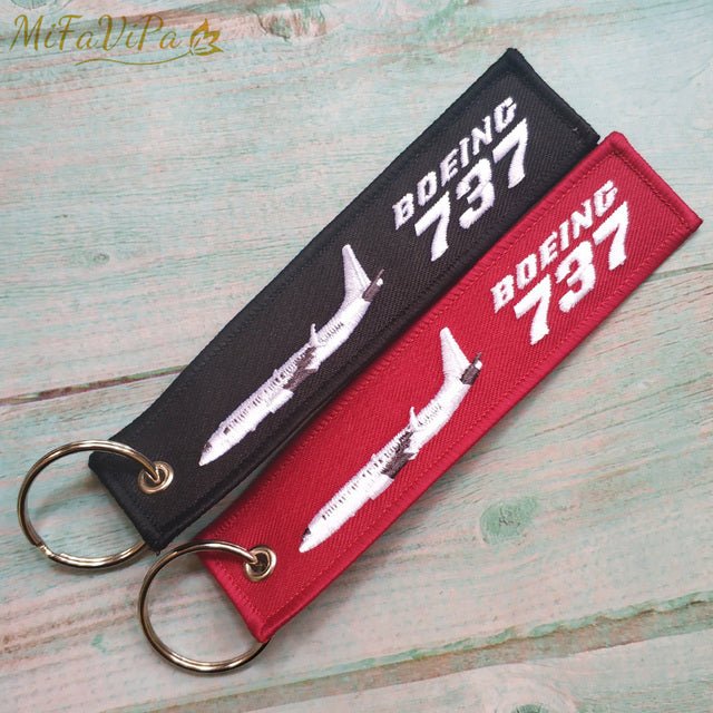 2 PC BOEING 747 FASHION TRINKET KEYCHAIN PHONE STRAP AVIATION RED KEY CHAINS - PILOTSX