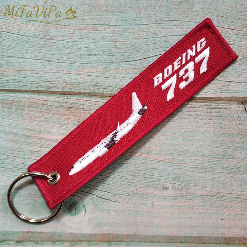 2 PC BOEING 747 FASHION TRINKET KEYCHAIN PHONE STRAP AVIATION RED KEY CHAINS - PILOTSX