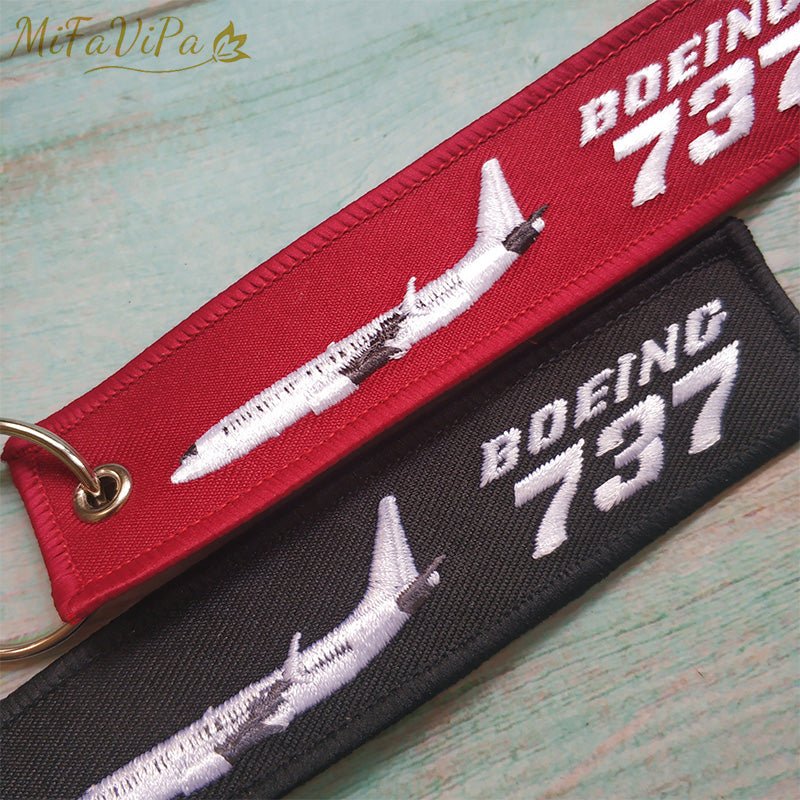 2 PC BOEING 747 FASHION TRINKET KEYCHAIN PHONE STRAP AVIATION RED KEY CHAINS - PILOTSX