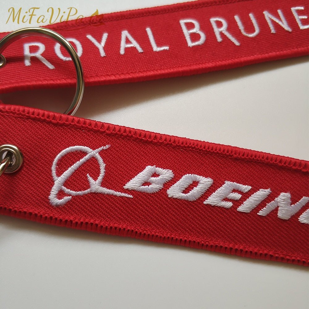 2 PCS A ROYAL BRUNEI B BOEING 787 EMBROIDERY KEY CHAINS - PILOTSX