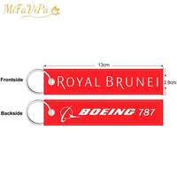 Thumbnail for 2 PCS A ROYAL BRUNEI SIDE B BOEING 787 EMBROIDERY KEY CHAIN - PILOTSX