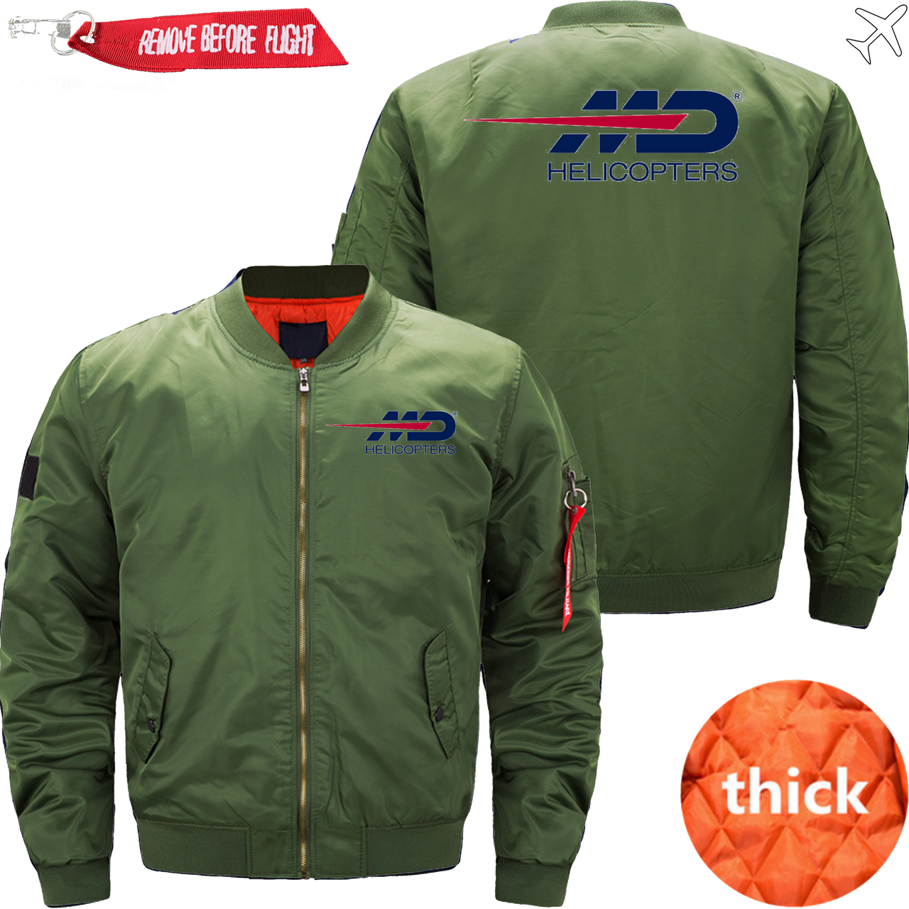 MD HELICOPTER LOGO AVIATOR JACKET