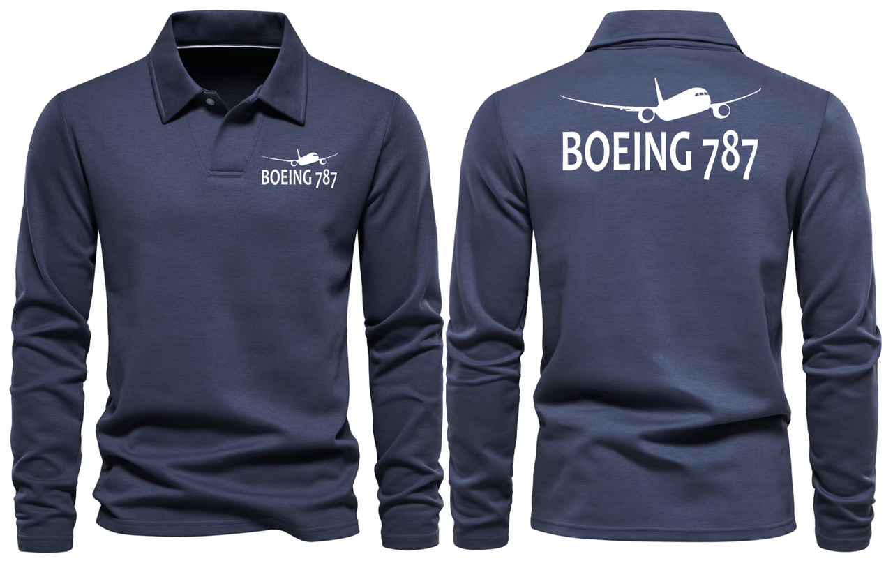 BOEING 787  LONG SLEEVE  POLO
