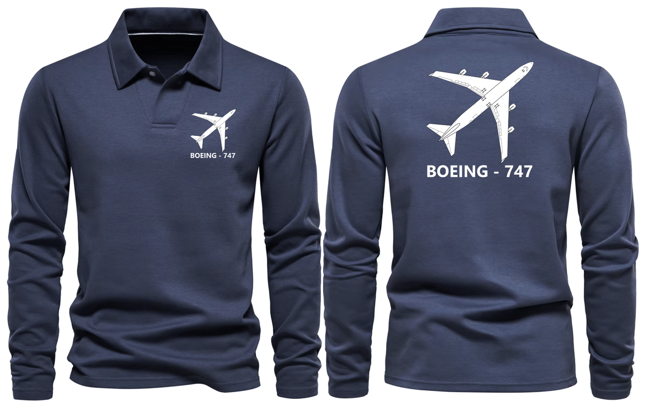 BOEING 747 LONG SLEEVE  POLO