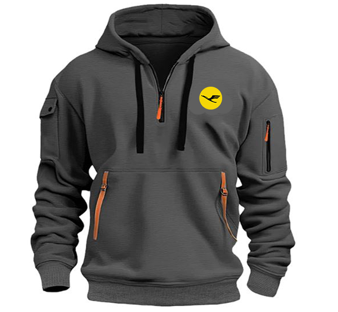LOGO LUFTHANSA AIRLINE HOODED JACKET PULLOVER