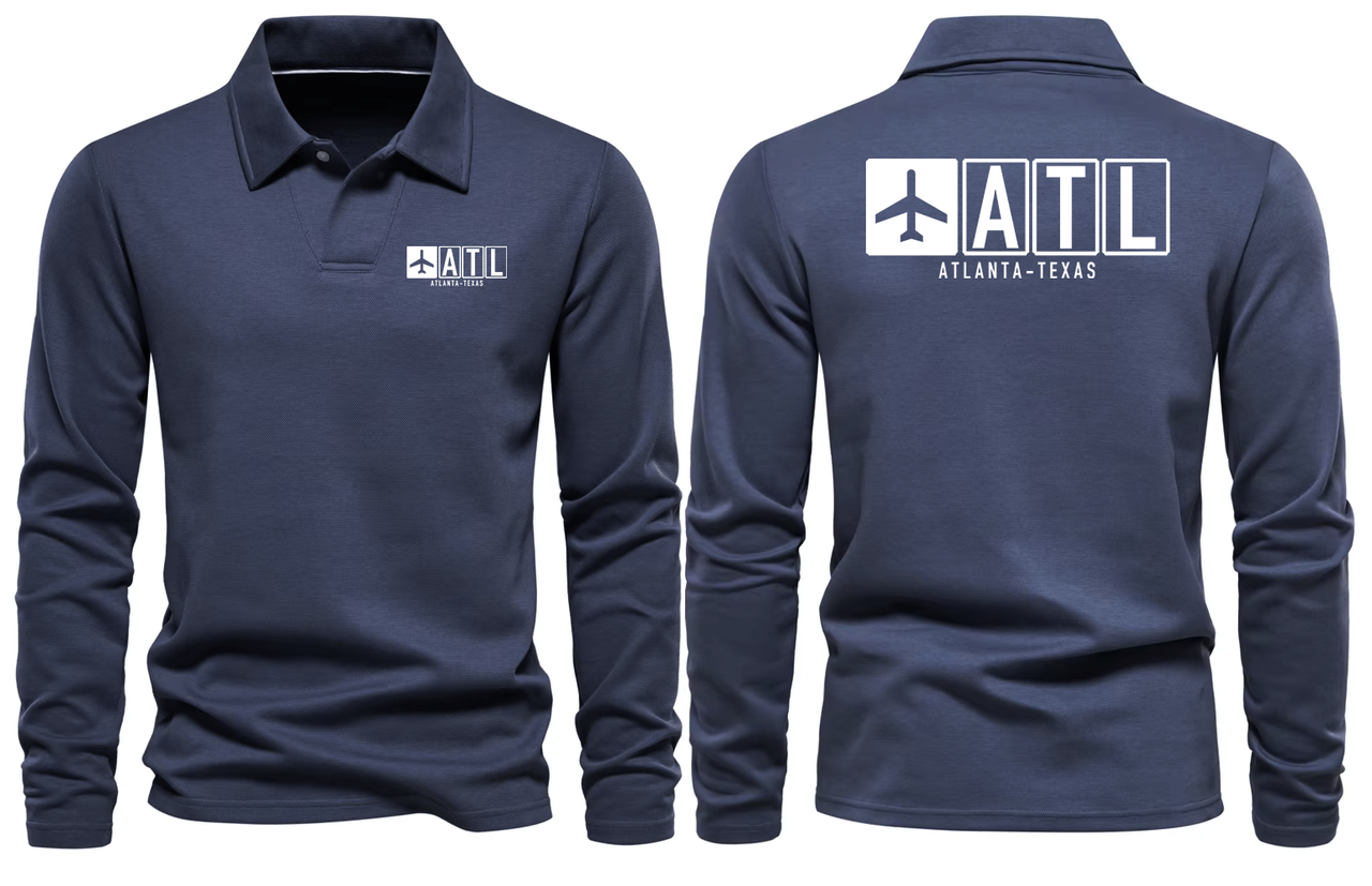 ATL AIRPORT LONG SLEEVE POLO
