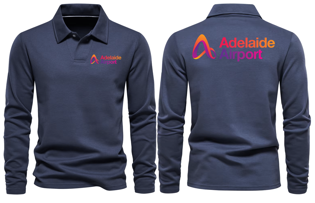 ADELAIDE AIRPORT LONG SLEEVE  POLO