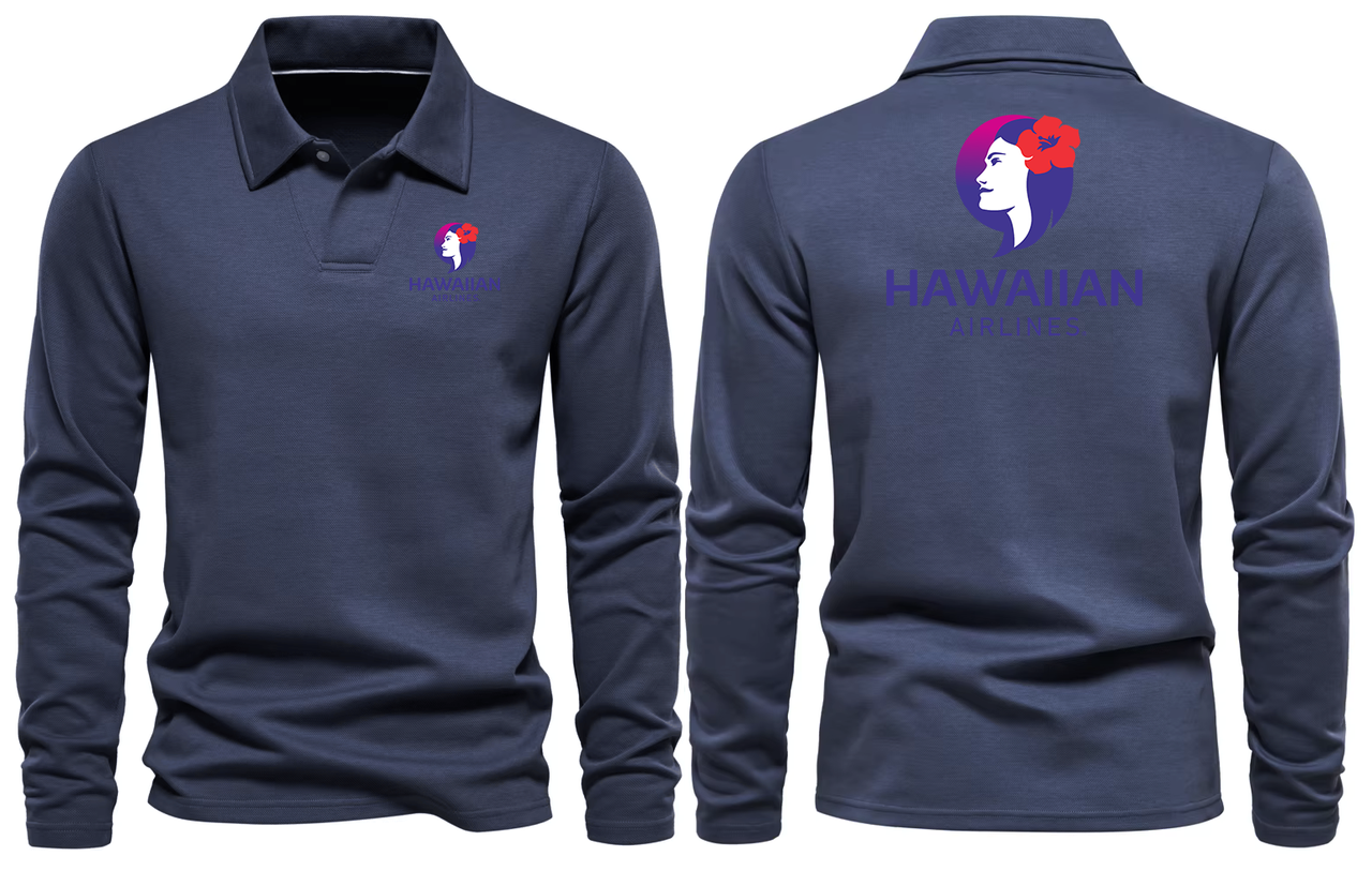AIR HAWAIIAN AIRLINES LONG SLEEVE  POLO