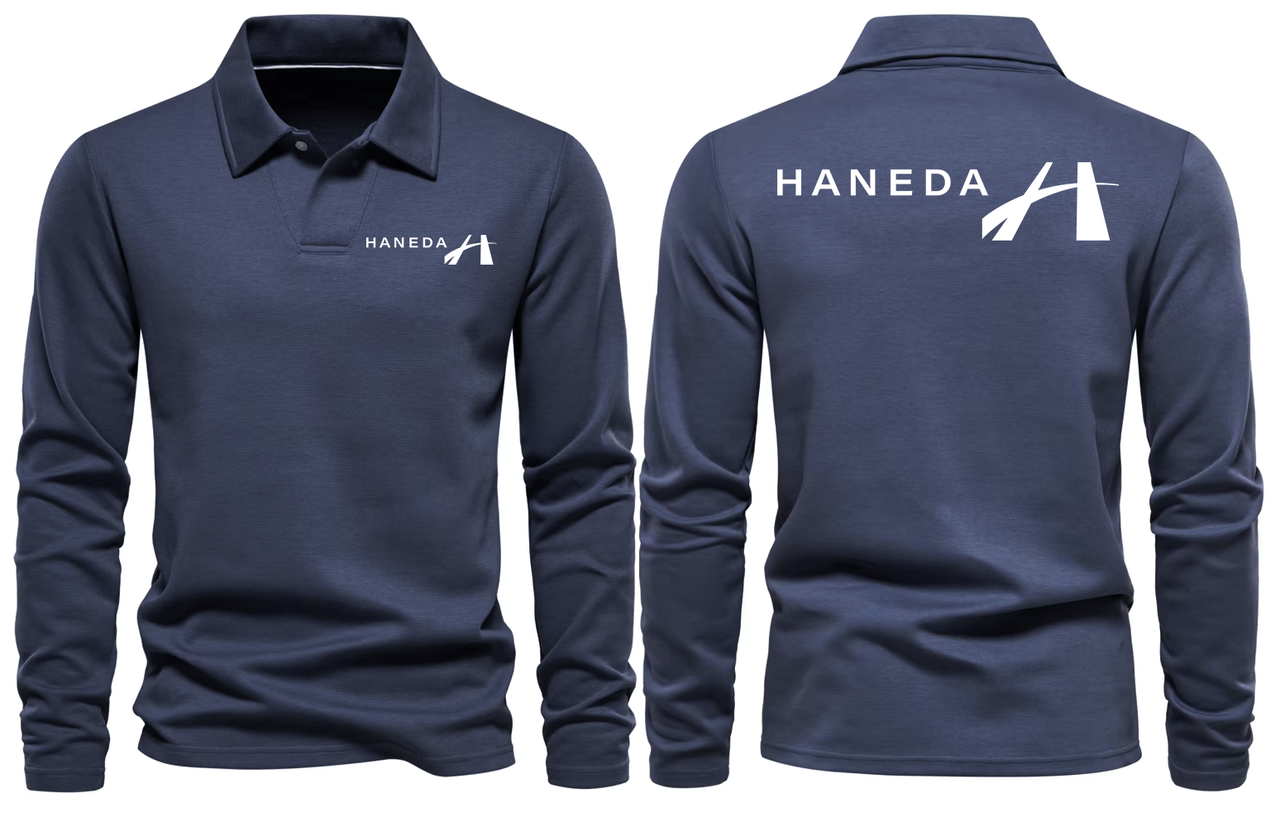 HANEDA AIRPORT LONG SLEEVE  POLO
