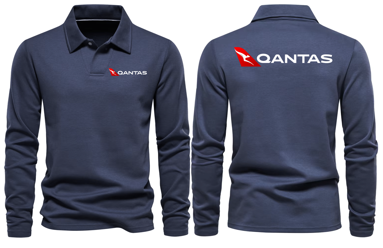 QANTAS AIRLINES LONG SLEEVE  POLO