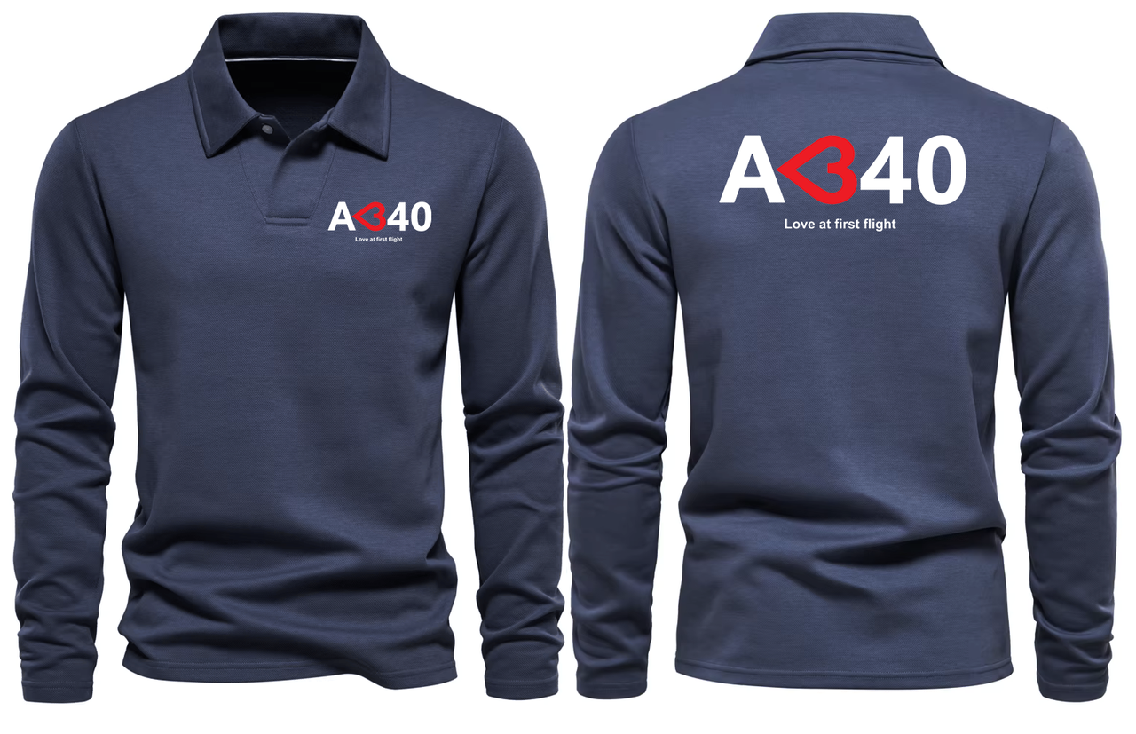 AIRBUS A340 LONG SLEEVE  POLO
