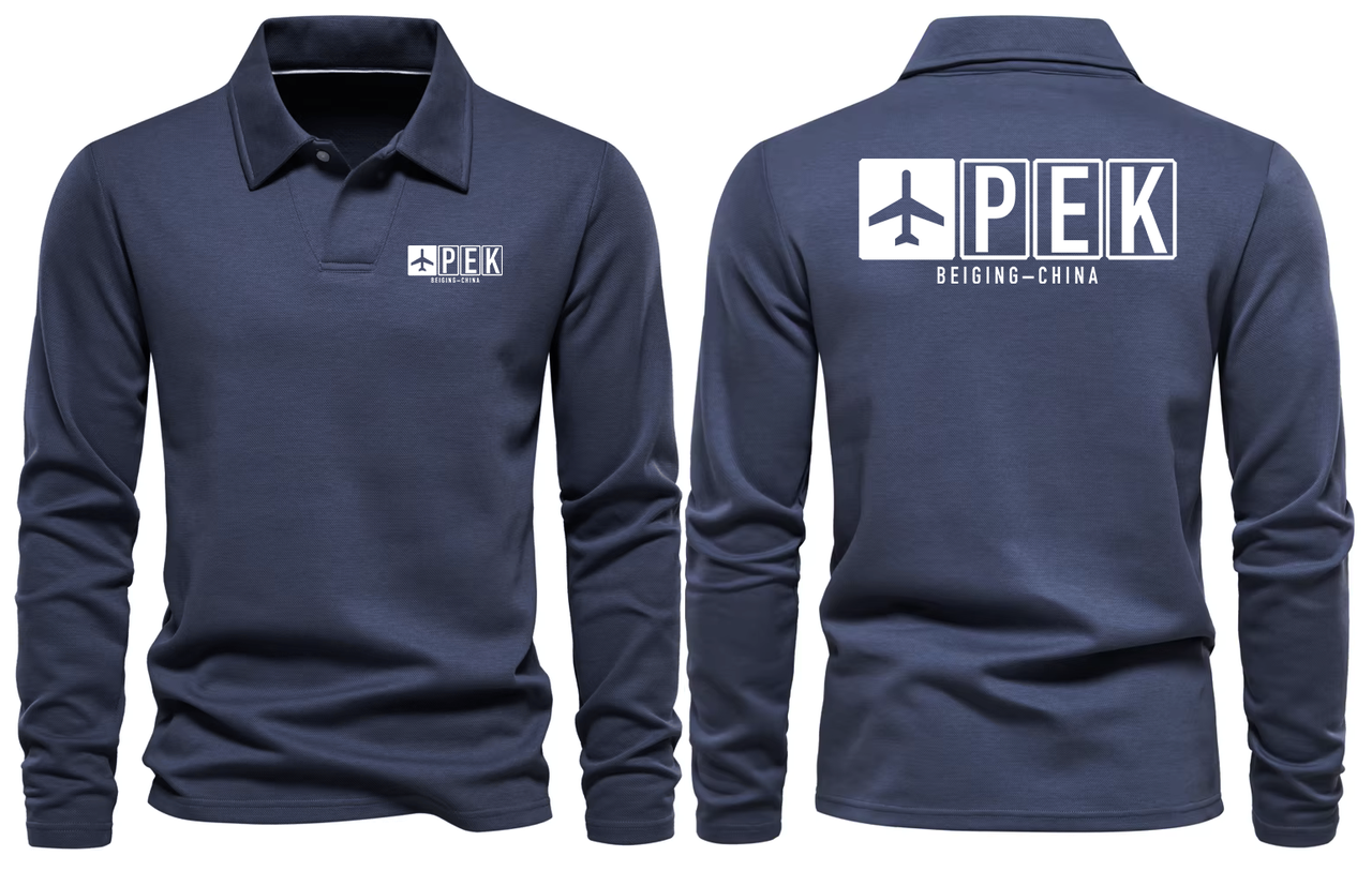 PEK AIRPORT LONG SLEEVE POLO