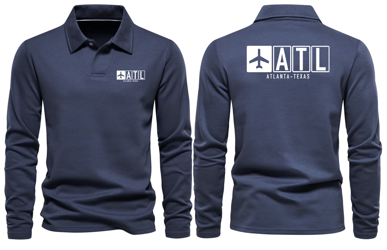 ATL AIRPORT LONG SLEEVE POLO