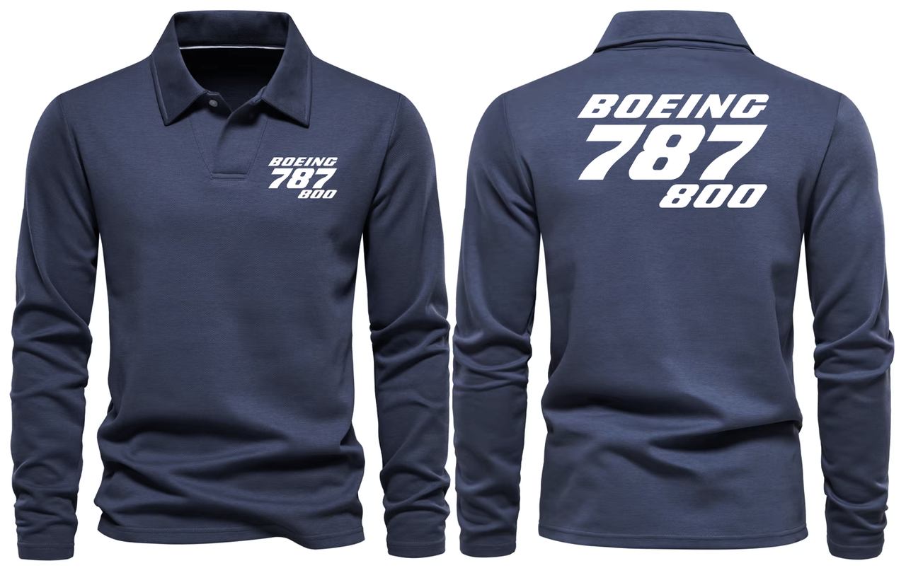 BOEING 787 800 LONG SLEEVE  POLO