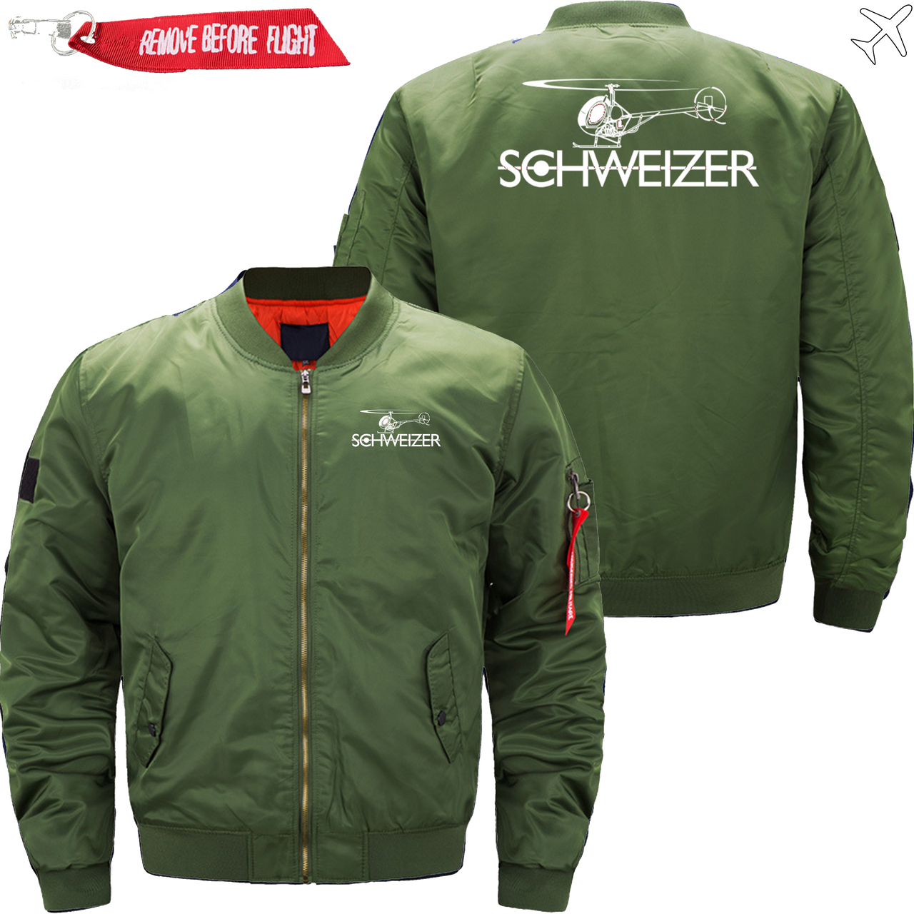 SCHWEIZER HELICOPTER LOGO AVIATOR JACKET