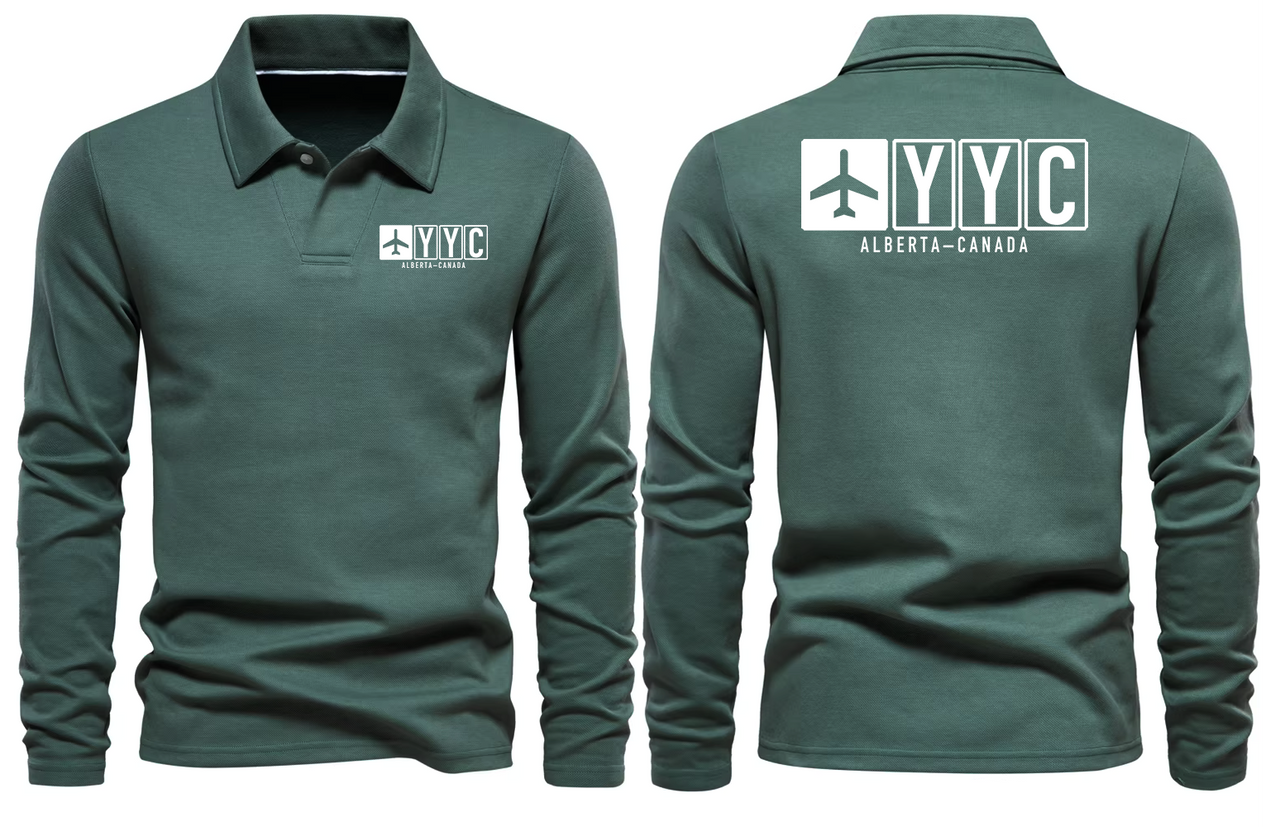 YYC AIRPORT LONG SLEEVE POLO