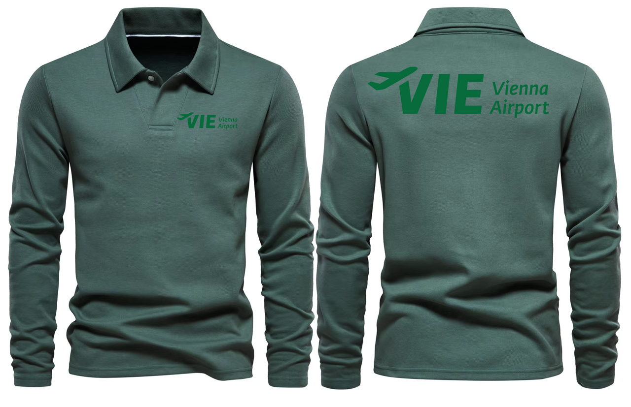 VIE AIRPORT LONG SLEEVE  POLO