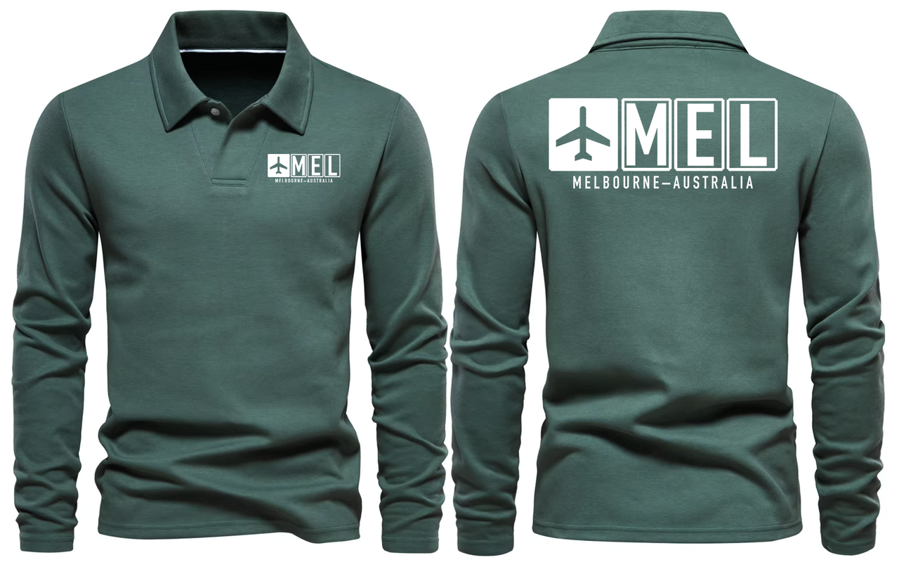 MEL AIRPORT LONG SLEEVE POLO