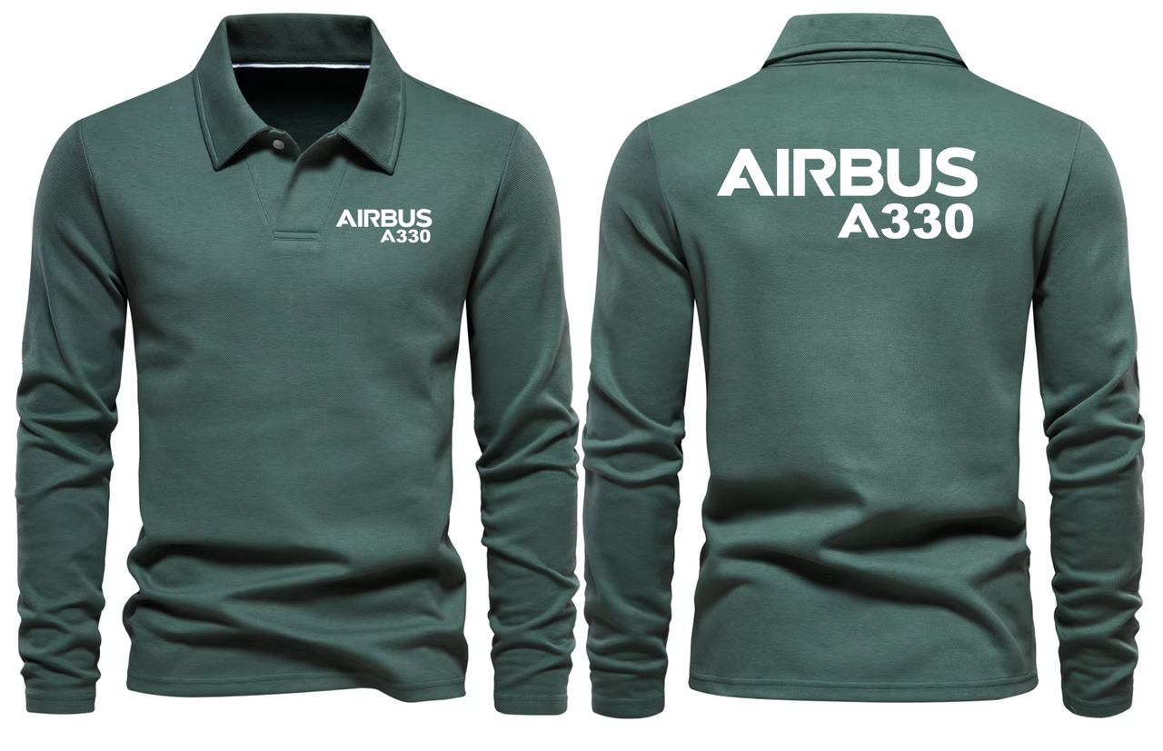AIRBUS 330 LONG SLEEVE  POLO
