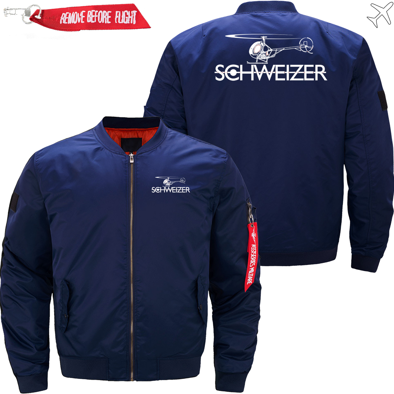 SCHWEIZER HELICOPTER LOGO AVIATOR JACKET