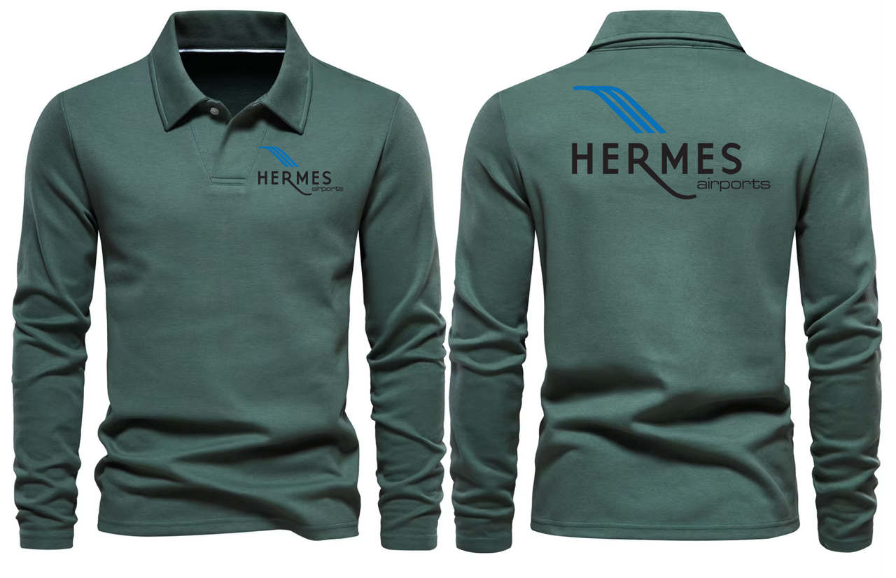 HERMES AIRPORT LONG SLEEVE  POLO