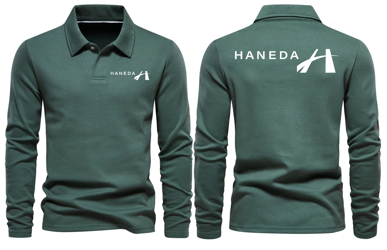 HANEDA AIRPORT LONG SLEEVE  POLO