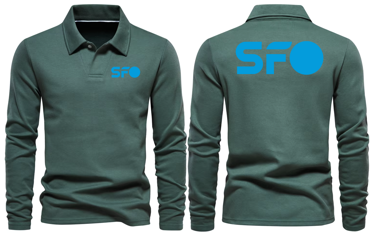 SFO AIRPORT LONG SLEEVE  POLO
