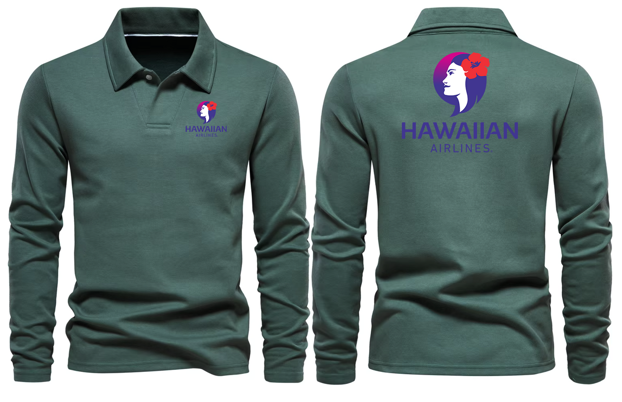 AIR HAWAIIAN AIRLINES LONG SLEEVE  POLO