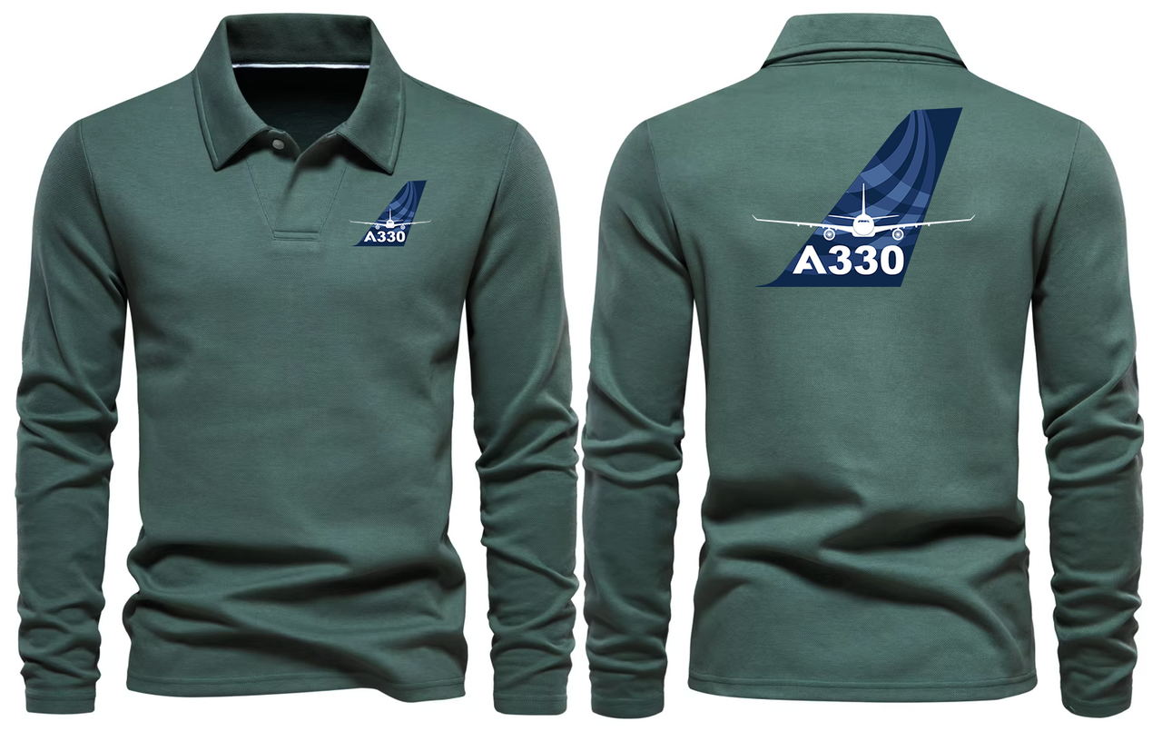 AIRBUS 330 LONG SLEEVE  POLO