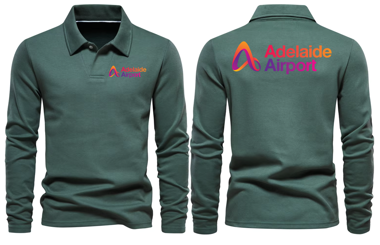 ADELAIDE AIRPORT LONG SLEEVE  POLO