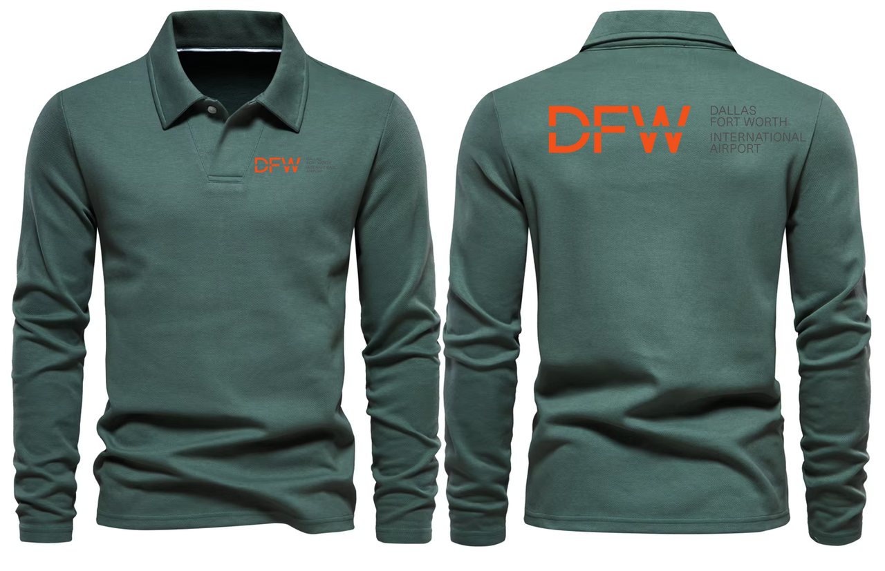 AER DFW AIRPORT LONG SLEEVE  POLO