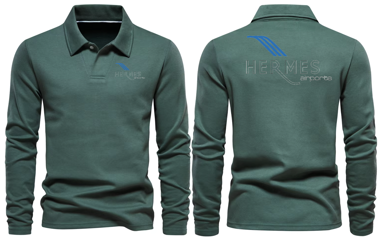HERMES AIRWAYS LONG SLEEVE  POLO