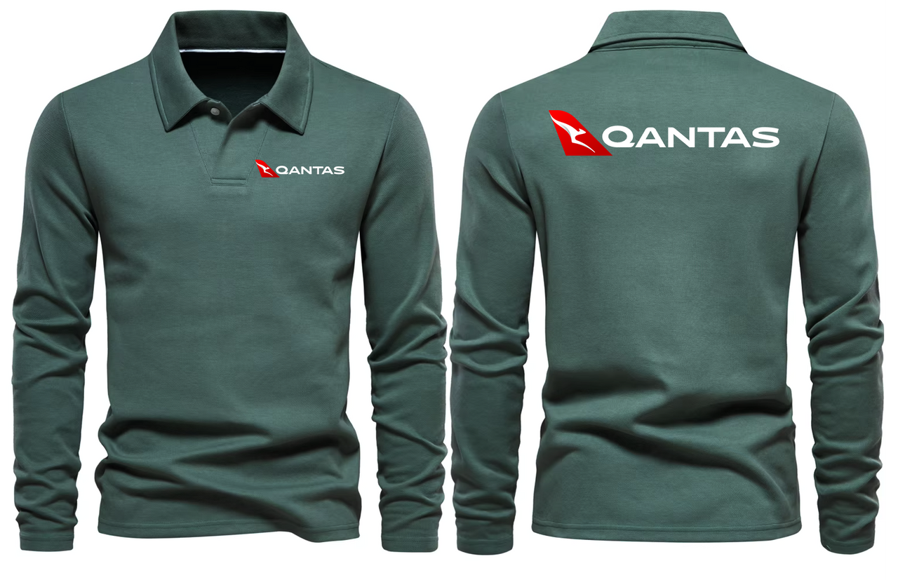 QANTAS AIRLINES LONG SLEEVE  POLO