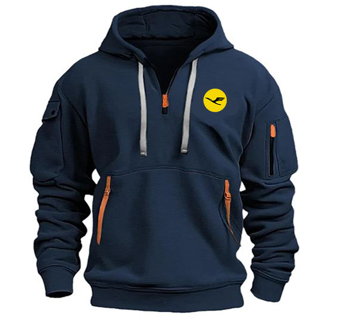 LOGO LUFTHANSA AIRLINE HOODED JACKET PULLOVER